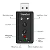 2024 PORTABLE Extern USB till 3,5 mm Mic Headphone Jack Stereo Headset 3D Sound Card Audio Adapter Nytt högtalargränssnitt för bärbara kort Audio Adapter
