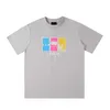 高品質のデザイナー服パリ正しいフォームカラーマルチラベル半袖Tシャツの男性のための汎用性