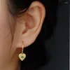 Pendientes de colgación Wantme 925 Sterling Silver Gothic Verde Volcón Devil's Eye Love Heart Drop For Women Classic French Huggies Jewelry