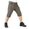 Herren -Shorts Hosen Feste Farben Multi -Taschen Sommer Entspannte Fit Straight Cargo Streetwear