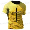 T-shirt maschile 2024 T-shirt grafico Gesù è il mio dio re tutto stampare maschi a magliette cristiane religiose strtwear harajuku top abbigliamento t240419