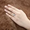 Кольцо в пасьянсе Iogou 925 Стерлинговое серебро серебряно -серебряные кольца для женщин 10*14 мм овального среза