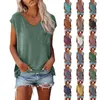 Kvinnors T -skjortor Summer Tops för kvinnor 2024 Casual Loose Fit Short Sleeve Comfy Lightweight Top Fashion Blus Shirt