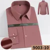 Camisas de vestido masculinas fibra de bambu de cor sólida elástica camisa de manga comprida para homens Slim Fit formal liso Business Roupas de negócios itens