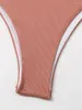 Strape de maillot de bain pour femmes Lien d'anneau monokini en un morceau de maillot de bain femme solide croix arrière baignade de baignade de baignade