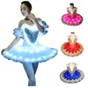 Ballet professionnel tutus LED Danse Vêtements Swan Lake adulte ballet tutu jupe femme robe de ballerine pour filles 240411