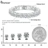 Pierścień Solitaire Bamoer Moissanite Pierścień Pełny Eternity Band dla kobiet 925 Srebrny Diamentowy Pierścionek zaręczynowy D240419