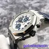 Funkcjonalny AP WIST WATK Royal Oak Offshore Series 26170st White Face Blue Time Ring Mens Watch 42 mm Automatyczne mechaniczne stół