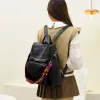 Ryggsäckar 2022 Ny designer ryggsäck kvinnor högkvalitativa läder ryggsäck skolväskor för tonåringar flickor stor kapacitet resor ryggsäck