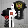 Camisetas masculinas bandeira russia masculina camisetas da tripulação de pescoço russo Tops russos impressão 3D Moda de grandes dimensões SLVE SLVE MENINO CLATE STRTTEWAIS T240419