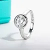 Solitaire Ring Anujewel 1CT/2CT/3CT D Farbe Moissanit Bezel