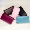 Wallets Minimalist Real Split Leather RFID Blocking Anti Theft Wallet Women Long Big Travel Passport Card Purse Lady