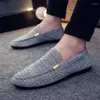 Casual Shoes Designer för män Zapatillas de Hombre Slip-on läder Male Red Driving Moccasin Soft Non-Slip Loafers