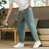 Herrenhosen Männliche neun Punkte Hosen losen Hosen Kordelzug Casual Streetwear für Männer Sommer dünne Soild Pant Ropa Hombre