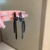 Brincos de zircão espumante de zircão com chumbo jóias longas para mulheres de moda cristal