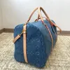 Louls Vutt Men's Fitness Bag Crossbody Luxury Designer Women's Denim Travel and Men's Keepall Shoulder Bag 50cm 24Ss Bag Bag