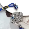 Keychains Lucky Eye Alloy Elephant Blue Turkish Evil Bead Keychain Rope Chain Tassel Wall Hanging For Women Girls Men Fashion Jewelry