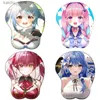 Mouse Pads Wrist Rests Virtual Youtuber Hololive Usada Minato Gaming Cute Anime 3D Gamer Kawaii Sexy Oppai Mousepad Silica Gel Wrist Rest Mouse Pad Y240419
