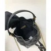Väskor Mini Bucket Leather Sheepskin, Diamond Grid Crossbody Handbag