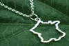 10pcs France mapa país charme colar de pingente de pingente esboço HollowLeopean Orgulho europeu Geografia francesa Paris Map Colares Jewelry1310494