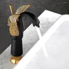 Bathroom Sink Faucets European-style Black Gold All-copper Faucet And Cold Basin Toilet Washbasin Home Swan