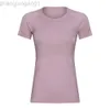 Desginer Alooo Yoga Top Shirt Clothe Short Woman New Womens Short Sleeved Round Neck Sports T-shirt Running Fitness Top Slim Fit Breathable Basic Style