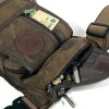 Packs Norbinus Men Waist Pack Canvas Drop Leg Bag Belt Hip Bum Motorcycle Crossbody Bags for Men Shoulder Travel Thigh Pouch Fanny Bag