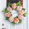 Decorative Flowers Battery Powe Christmas Wreath Outdoor For Front Door Festive Dead Branch Hydrangea Decoration European And