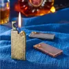 Ultra-thin and Exquisite Butane Without Gas Lighter Metal Grinding Wheel Ignition Lighter Smoking Accessories High Quality Gift