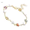 Link Bracelets X7YA Beads Alloy Material Colorful Women Bangles For Girls