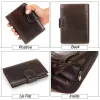 Wallets Men's Wallet Retro Vertical Genuine Leather Wallet Purse Top Cowhide Credit Card Holder Bag Wallet Man