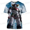 Мужские футболки Summer Goldorak Футболки аниме Robot Robot Grendizer 3D Print Strtwear Мужчины женщины повседневная мода негабаритная футболка Kids TS Tops T240419