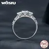 Solitaire Ring Wostu 1.1Ct Ring Moisanite 925 STERLING Silver Zircon Setting Bijoux élégant pour les femmes ANNIVERSAIRE ANNIVERSAIRE CADEAU D240419