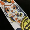 High Version EV Fushen 2024 New Summer Lucky Cat Print Casual Loose Round Neck Short Sleeve T-Shirt 505557