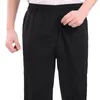 Men's Pants Chic Men Trousers Straight Wide Leg Stretchy Waist Thin Male Clothing
