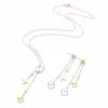 Fashion Lady Women Pendant Neckor Gold/Silver-färg Hårdvara Tassels Hollow Out Set Diamond Idylle Halsband Örhängen smycken