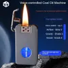 New Smart Voice-controlled Ignition Kerosene Lighter Large Capacity Blue Light Transparent Transom Retro Lighter Creative Gift