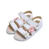 Gcud sandals girls sandals gladiator blühen süße weiche Kinder Beach Schuhe Kinder Sommer Blumensandalen Prinzessin Mode süße hochwertige 240419