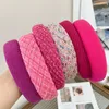 AISHG Rose Red brimmed Sponge Hair Band Women Fairy Temperament Headband Tweed Fabric Hoop Hairband Girls Hair Accessories 240321