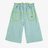 Set di abbigliamento 2024 Set per bambini Spring BC Green Plaid Collezione sciolta di cotone Shorts e pantaloni
