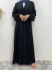 Ropa étnica Nuevo Nida Muslim Kimono Abaya Eid Vestido para mujeres Dubai Color sólido Color sólido Islámica Long Medio Oriente Fashion 2xl D240419