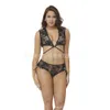 Love Especial Roupa Belinha Black Black Sexy Hollow Out Three Point Love Set