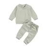 Clothing Sets 0-24M Toddler Kids Baby Boys Girls Clothes Spring Autumn Born Candy Color Sweatshirts Tops Pants Cotton Casual Tracksuits