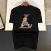 Men's T-Shirts Walking Rabbit Pattern Printing Cotton Short Slve Men Strt Luxury Brand T-Shirts Loose Oversized Ts Breathable Soft S-4XL T240419