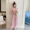 T-Shirt 2022 summer maternity dress sweet fashion printing pregnant woman chiffon floral beach dress pregnancy holiday clothes wholesale