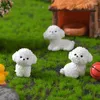 装飾的な置物ミニチュアかわいい犬ホワイトビコンフライスマイクロランドスケープ装飾用ホームデコレーション装飾ルームデスクアクセサリー