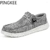 Chaussures décontractées Pingkee Slip-On Toile supérieure en cuir en cuir en cuir en cuir en cuir en cuir en cuir intime détachable Sole extérieure extérieure mocassins de conduite