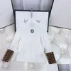 Hot Clothing Sets Designer Baby Girls Children White Long Sleeve T-Shirt Classic Brand Clothes Spring Kids Dress Set Luxury Letter Drop De Dhqvv