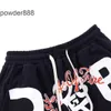 24ss High Street Loose Capris Sports Pants Number Letter Printed Drawstring Loop Shorts Unisex