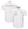 F1 Camas de cuello de polo masculino 2024 nueva camiseta del equipo de carreras de fórmula 1 camiseta de manga corta para hombres camisa de botón blanco casual